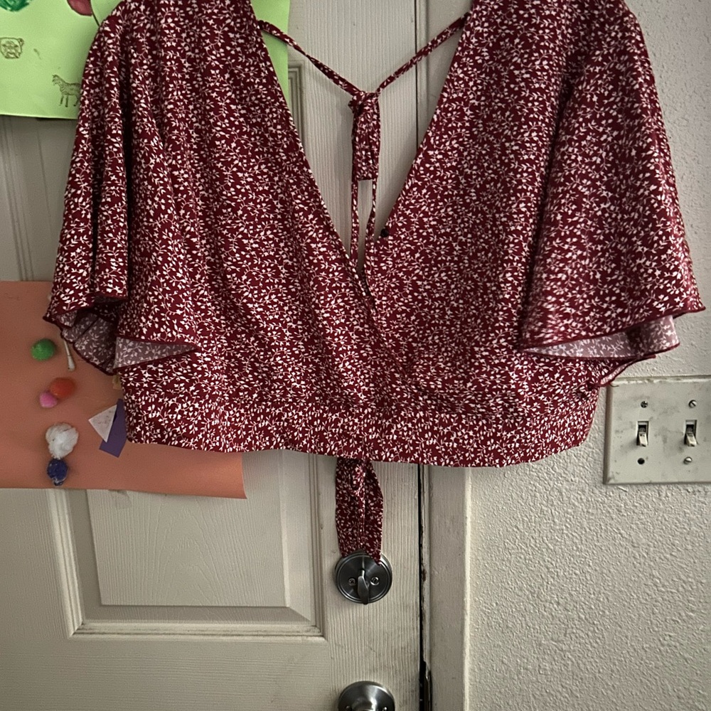 Floral Red Women's Top